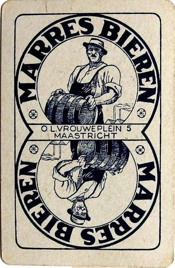 Speelkaart van de brouwerij Eugène Marres te Maastricht.